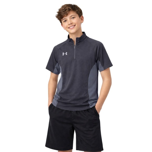 Under Armour Other - Under Armour Boys Squad Short Sleeve ¼ Zip Apparel Water Repellent Youth Medium